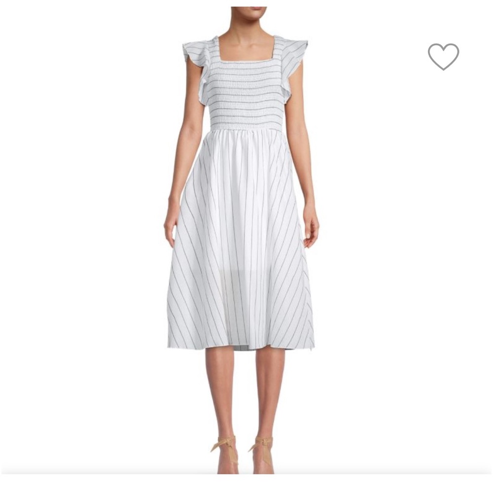HL AFFAIR
Striped Smocked Midi Flare Dress